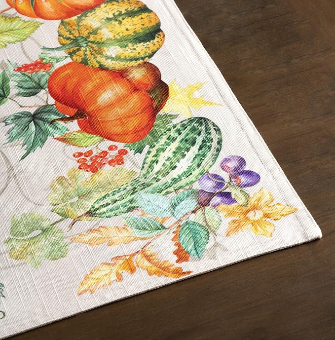 Maison d' Hermine Placemats Set of 4 Reusable 100% Cotton (13"x19") | Cloth Place Mats Washable Table Mats for Kitchen Dining Party Wedding Hotel Home Thanksgiving Christmas - Lumina