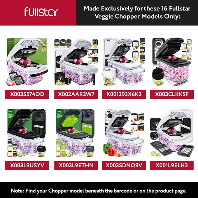 Fullstar Blade Replacement Set For Select Fullstar Vegetable Chopper Models | 2 pc Insert Set, Large Dicer for Potatoes & Apples, Small Dicer for Onions & Tomatoes, 3.9 x 4.4 inches