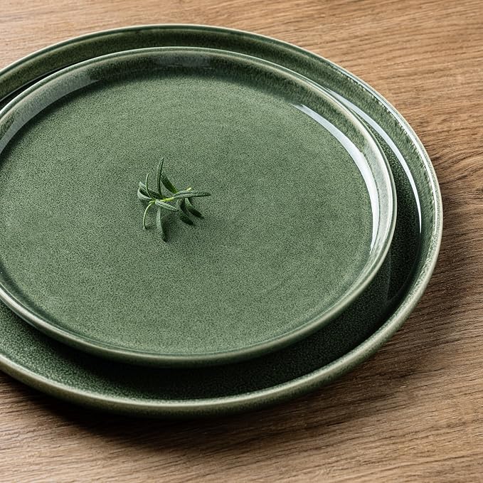 AmorArc Stoneware Dinnerware Sets for 6, 18Pcs Plates and Bowls Sets Dishes | Ceramic Round Reactive Glaze Dishes Set, Highly Scratch Resistant | Dishwasher & Microwave Safe Dishware