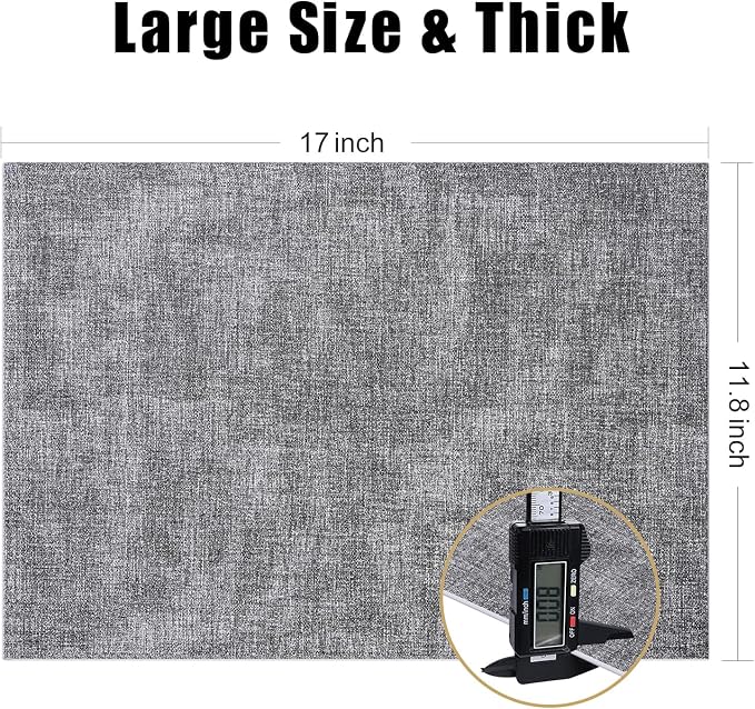 Homaxy PU Faux Leather Placemats for Dining Table, Set of 4, Black & White | Waterproof Wipeable Washable Table Mats, Easy to Clean Anti-Slip Place Mats, 11.8" x 17"