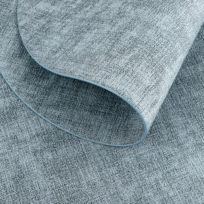 Placemats for Dining Table Set of 4 Non-Slip, Heat Resistant Oval Leather Placemat Double Layer, Waterproof Table Mats Easy to Clean for Kitchen Dining Room Coffee Office Table, Light Blue