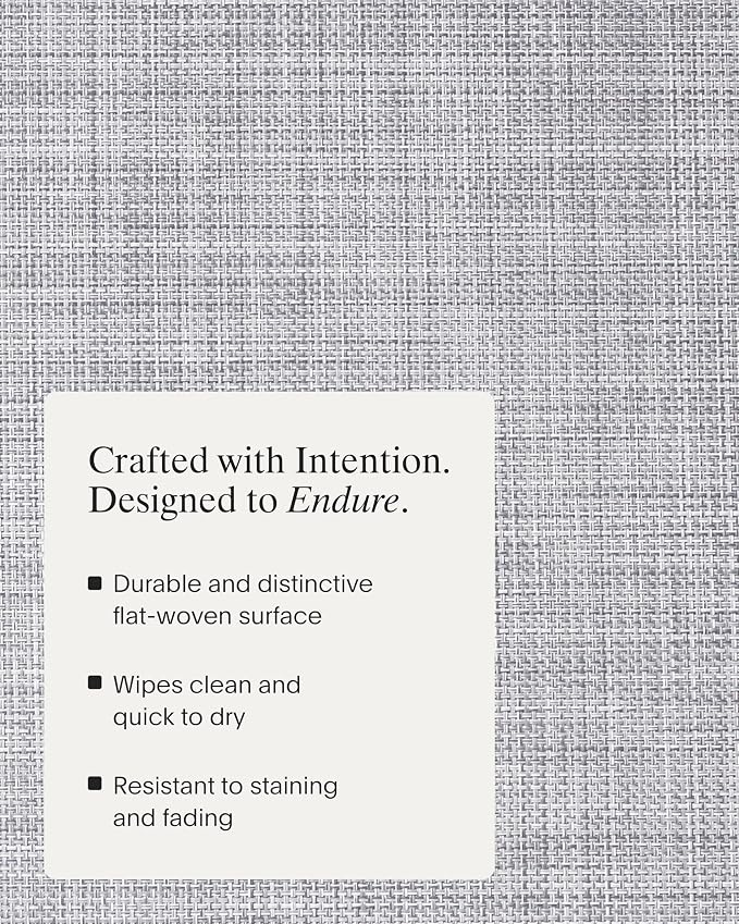 Chilewich Mini Basketweave Placemats, Round Woven Placemats Set of 4 | Reusable, Stain-Resistant, Indoor/Outdoor Tabletop Protection, Mist, 15" Round