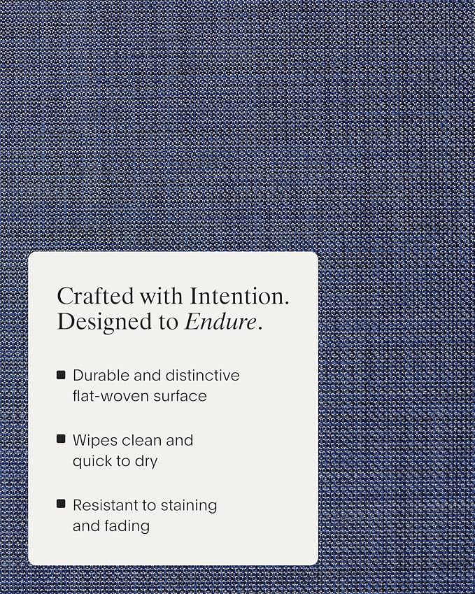 Chilewich Mini Basketweave Placemats, Round Woven Placemats Set of 4 | Reusable, Stain-Resistant, Indoor/Outdoor Tabletop Protection, Indigo, 15" Round