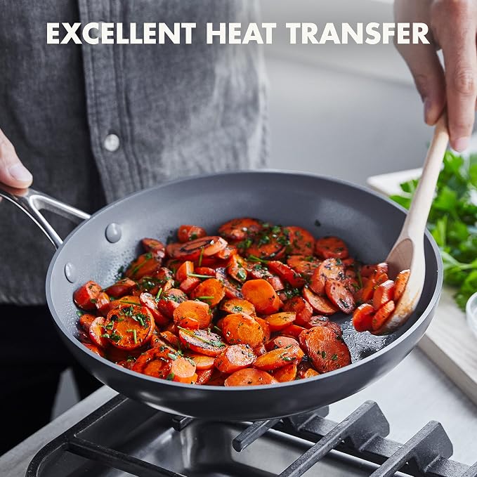GreenPan Valencia Pro 10" Ceramic Nonstick Frying Pan with Lid | PFAS-Free Nonstick Skillet, Induction Ready, All Stovetop Compatible, Eggs & Omelets, Dishwasher Safe, Oven Safe up to 600F