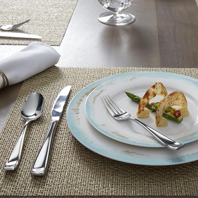 Oneida Moda 65-Piece 18/10 Silverware Set for 12, Flatware | mirror finish, dishwasher safe | includes serving spoons and utensil set | heavy duty, cutlery set for kitchen and dining