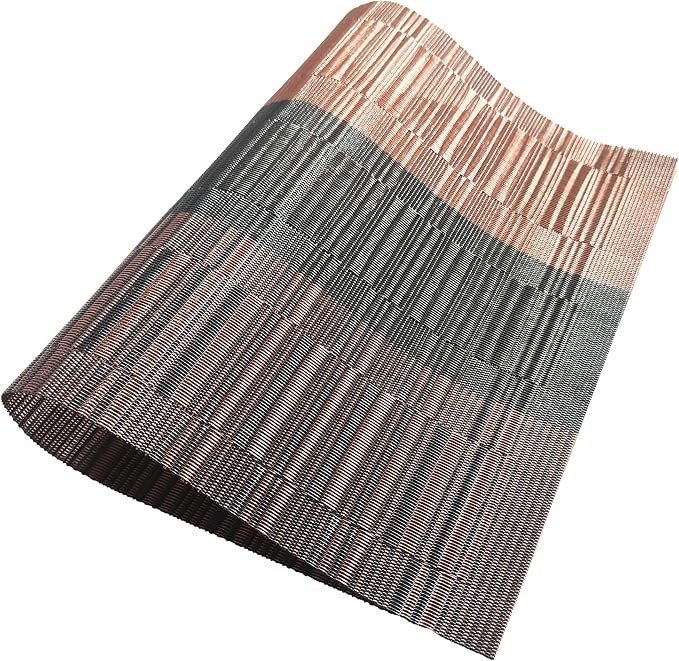 Table Placemats Dining Table Place Mats Set of 4 Heat Resistant Insulation Non-Slip Vinyl for Kitchen Dining Room 18" * 12" Brown Gradient