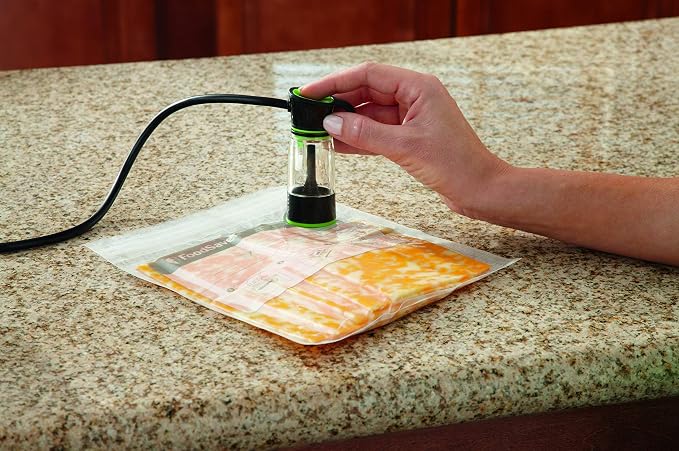 FoodSaver Vacuum Sealer Bags, Rolls for Custom Fit Airtight Food Storage and Sous Vide, 8" x 20' (Pack of 3) & FoodSaver 1-Quart BPA-Free Multilayer Construction Vacuum Zipper Bags, 18 Count