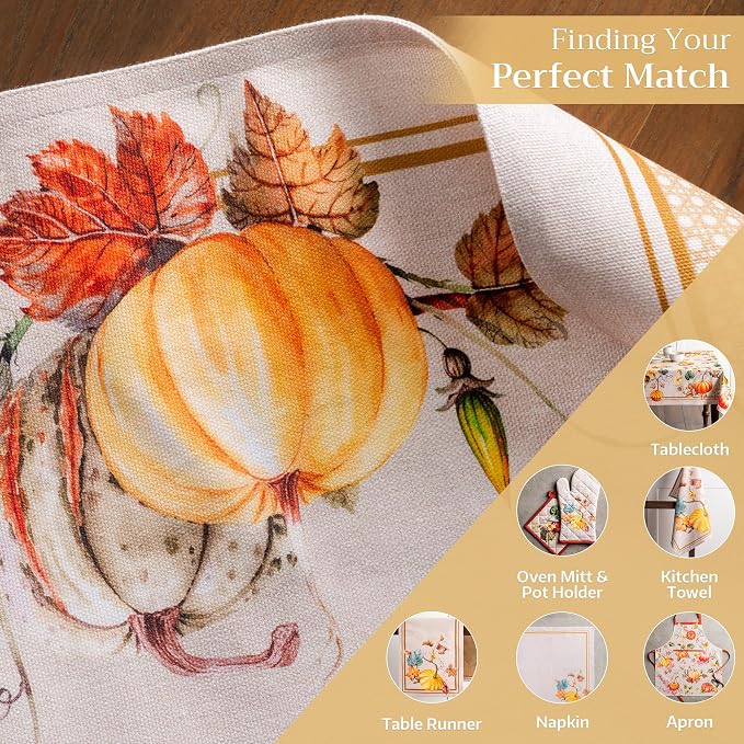 Maison d' Hermine Placemats Set of 4 Reusable 100% Cotton (13"x19") | Cloth Place Mats Washable Table Mats for Kitchen Dining Party Wedding Hotel Home Thanksgiving Christmas - Potiron