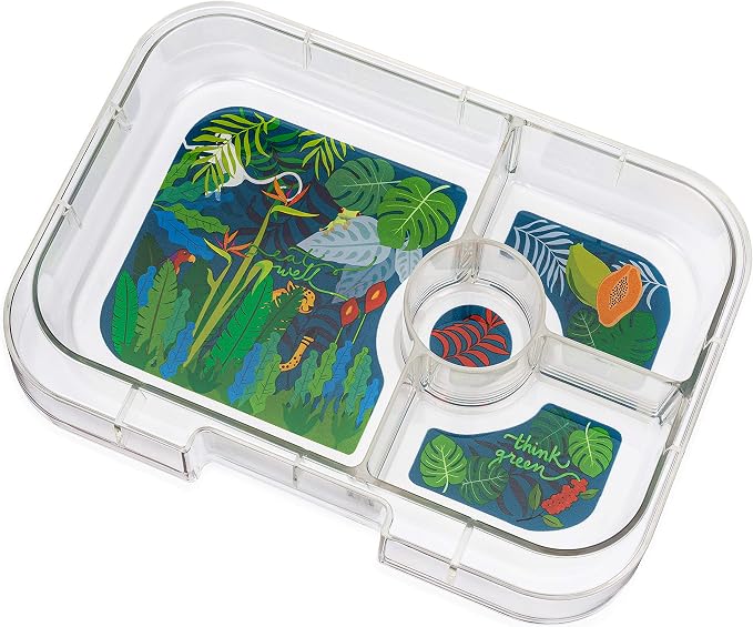 Yumbox Panino Leakproof Bento Lunch Box (Sage Green with Jungle Tray) | Sandwich Size, Removable Tray, Lightweight, Compact, Fits Standard Lunch Bags, Easy to Clean
