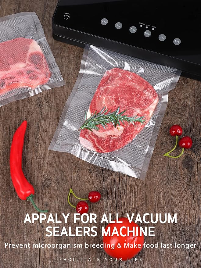 Syntus 2 Rolls 8" x 50' Vacuum Sealer Bags, BPA Free for Food Storage | 4mil Thick, Custom Length, Keep Food Fresh Longer, Freezer Microwave Sous Vide Cooking, Works with Most Vacuum Sealers