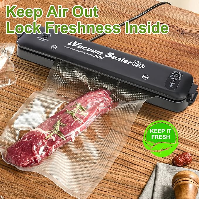 W&Y Vacuum Sealer Bags 8x12 Inch Quart 100 Count -Pre-Separated | For All Vacuum Sealers,Commercial Grade,BPA-Free,Sous Vide Microwave Freezer Safe, Food Vacuum Storage
