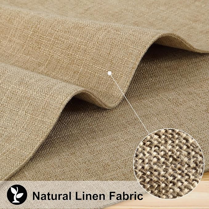 Faux Cotton Linen Placemats Set of 8, Cloth Washable Farmhouse Dining Table Mats for Indoors & Outdoors, Easy to Clean, Linen, 13 x 19 Inch