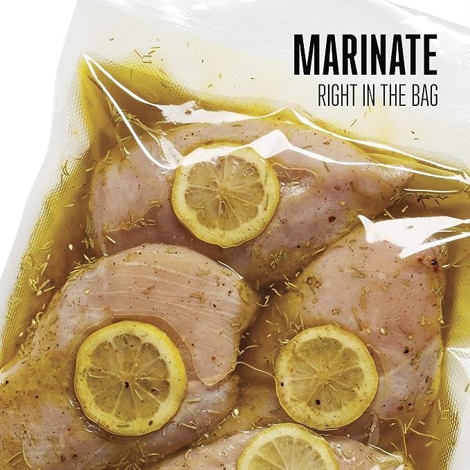 Weston 8" x 12" Quart Vacuum Sealer Bags For Meal Prep & Sous Vide | 2 Ply 3mm Thick | Compatible With NutriFresh & FoodSaver | BPA Free | 100 Count | Clear