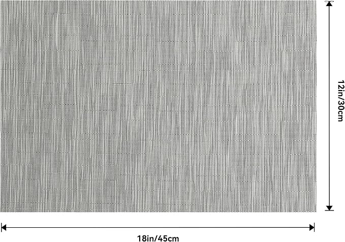 Leetaltree Silver Placemats Set of 8 - Heat Resistant Non-Slip Place mats for Dining Table, Washable Durable PVC Vinyl Woven Table Mats（Silver, 8）