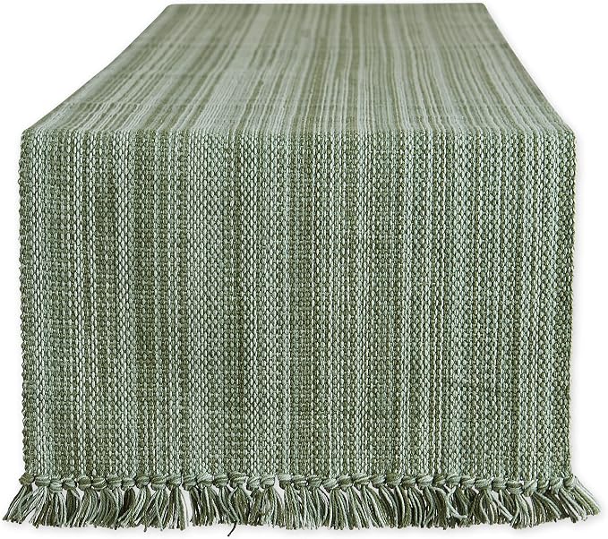 DII Variegated Tabletop Collection, Table Runner, 13x72, Artichoke Green