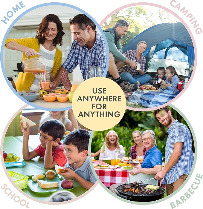 FOODLE Wheat Straw Dinnerware Set - Non-Toxic Kids Plates and Bowls Sets | BPA-Free & Safety Tested - Dishwasher, Microwave Safe Dishes - Easy to Clean - College Dorm Room Essentials for Girls - For 4