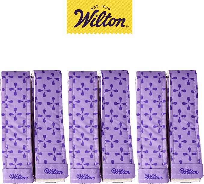 Wilton Bake-Even Cake Pan Strips, Evenly Baked, 6-Piece Set | Absorbent Cake Pan Strips Prevent Domed Tops & Cracked Edges, 6-Piece Set Fits Multiple Pan Sizes for Evenly Baked Cakes