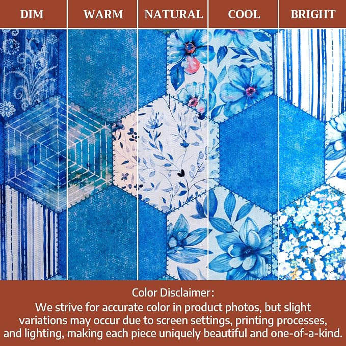 Maison d' Hermine Placemats Set of 4 Reusable 100% Cotton (13"x19") | Cloth Place Mats Washable Table Mats for Kitchen Dining Party Wedding Hotel Home Restaurant Spring Summer - Summer Blues