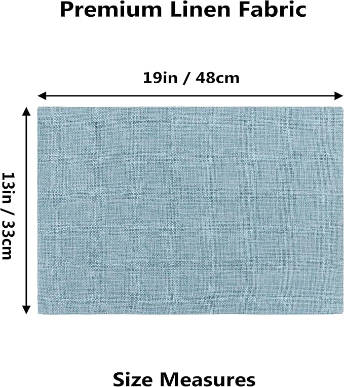 Home Brilliant Cloth Placemats Set of 8 for Holiday Dinner Linen Placemat Heat Resistant Dining Table Place Mats for Kitchen Table, 13 x 19 inches, Teal