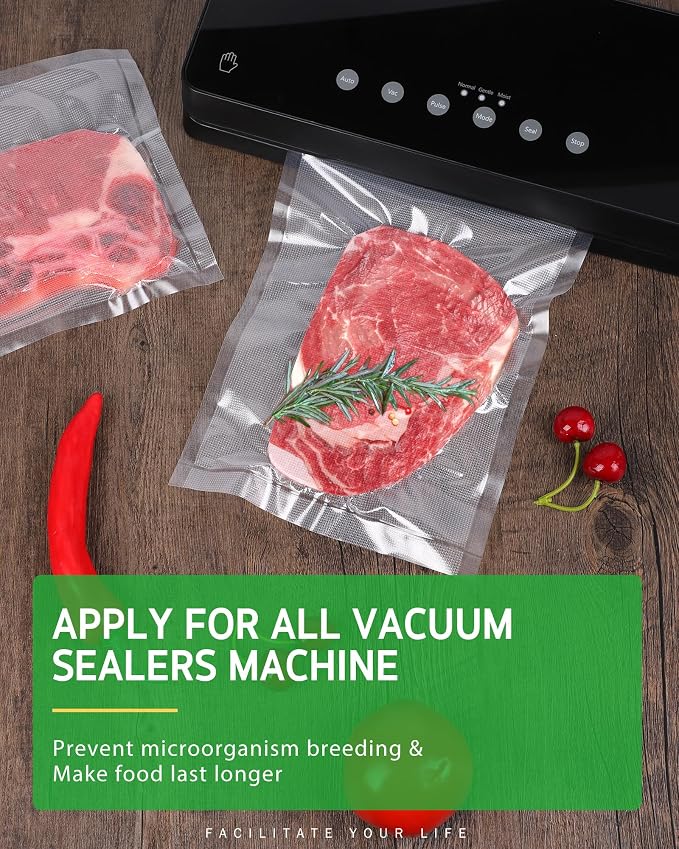 Syntus 2 Rolls 11" x 20' Vacuum Sealer Bags, BPA Free for Food Storage | 4mil Thick, Custom Length, Keep Food Fresh Longer, Freezer Microwave Sous Vide Cooking, Works with Most Vacuum Sealers
