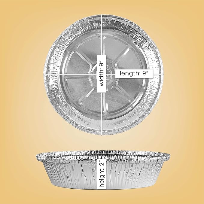 PLASTICPRO 9'' Inch Round Tin Foil Pans Disposable Aluminum Pack of 100