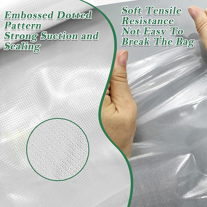 Pre-Cut Perforated Vacuum Sealer Bags Rolls,Heavy-Duty Vacuum Sealer Roll Bags 8x12 Inch 4 Rolls 80 Tear Off Bags,Easy-Tear Food Grade Storage Bags for Sous Vide, Freezer & Meat (BPA Free)
