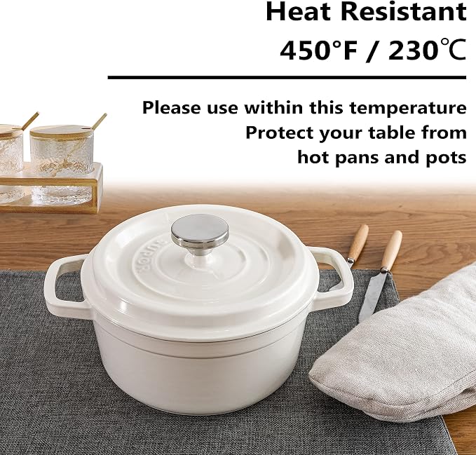 Home Brilliant Table Place Mats Fabric Cloth Placemats Set of 4 Heat Resistant Dining Linen Place Mats Kitchen, Dark Grey