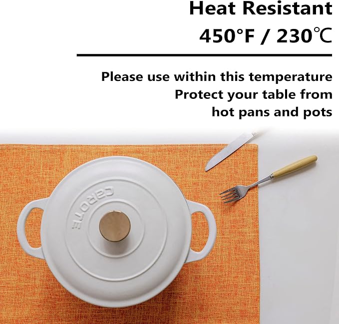 Home Brilliant Cloth Placemats Set of 4 Heat Resistant Dining Table Place Mats for Kitchen Table Dinner Party Decorations, 13 x 19 inches, Orange