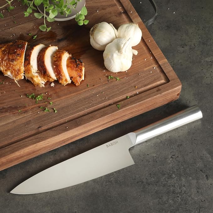 Babish 8-Inch Chef Knife – High-Carbon 1.4116 German Steel Kitchen Knife, Full-Tang Razor Sharp Chef’s Blade for Chopping, Slicing, Dicing & Everyday Prep
