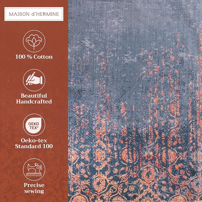 Maison d' Hermine Placemats Set of 4 Reusable 100% Cotton (13"x19") | Cloth Place Mats Washable Table Mats for Kitchen Dining Party Wedding Hotel Home Thanksgiving Christmas - Imperfection