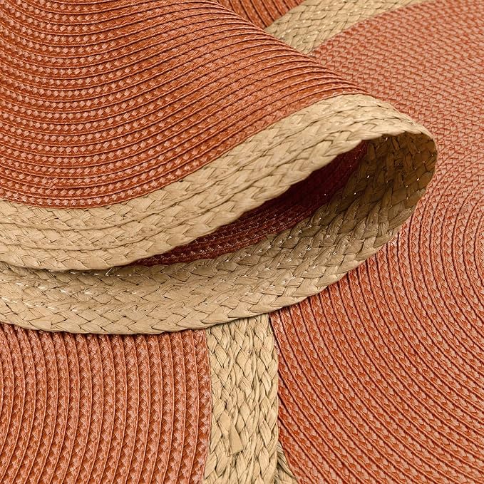 Noctiflorous Braided Round Placemats Set of 8, 15 Inch Woven Table Mats, Non-Slip Washable Wide Edge Place Mats for Kitchen Dining Table Decor (Dark Orange, 8)