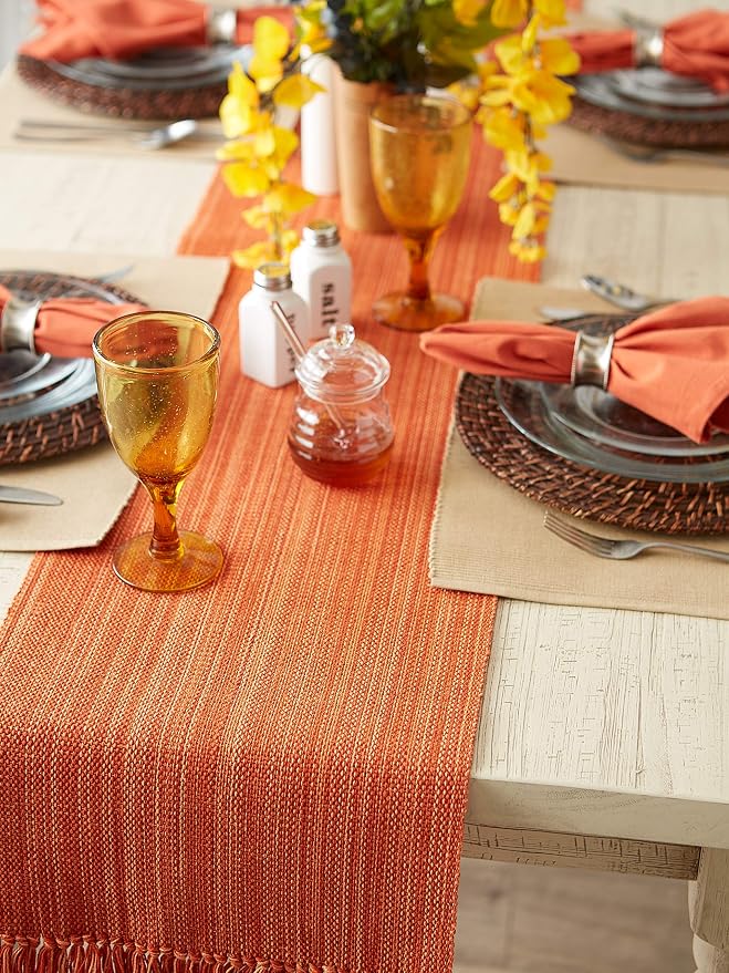 DII Variegated Tabletop Collection, Table Runner3x72, Spice