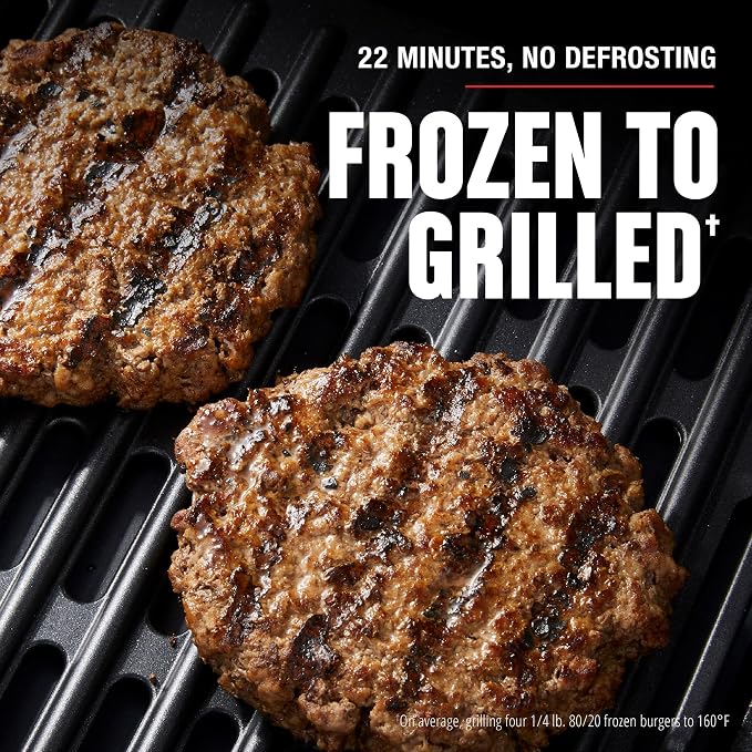 George Foreman Beyond Grill™ 7-in-1 Electric Indoor Grill with Air Fry Technology, MCAFD800D, Black, Large | 7-in-1 grill with air fry, roast and bake functions, 500°F searing and no-defrost cooking.