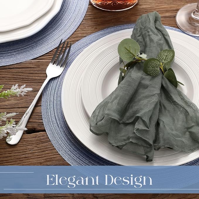 Geosar Disposable Paper Placemat Cotton Woven Look 13'',200 Pcs,Dusty Blue