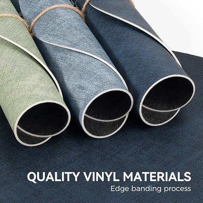 NCUE 13" Faux Leather Round Placemats Set of 6, Reversible Dual-Color | With 3.9" Coasters, 2 mm Vinyl Table Mats, Waterproof Wipeable Heat Resistant, Non-Slip Texture, for Dinner Party Home Decor