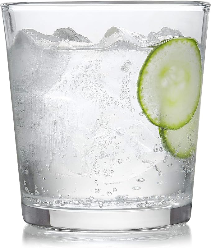 Libbey Preston Tumbler & Rocks Drinking Glasses Set of 16, All-Purpose Cups | 16 oz and 13 oz Capacities for Water, Juice, Cocktails, and More with Wide Mouths and Dishwasher-Safe Cleanup