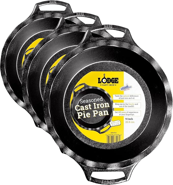 Lodge Cast Iron Pie Pan 9 Inch (Pack of 3)