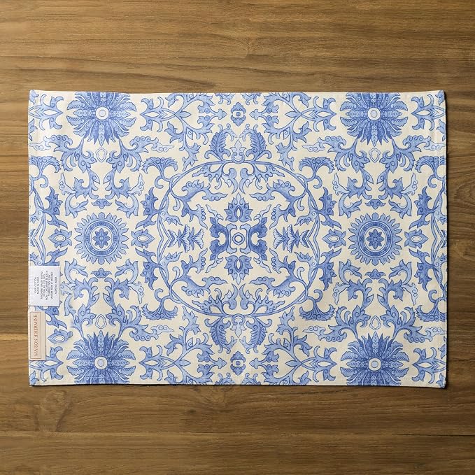 Maison d' Hermine Placemats Set of 4 Reusable 100% Cotton (13"x19") | Cloth Place Mats Washable Table Mats for Kitchen Dining Party Wedding Hotel Home Restaurant Spring Summer - Canton