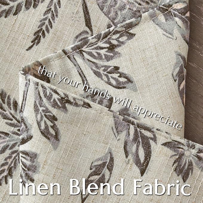 JINCHAN Sliva Linen Floral Placemats Set of 4 Farmhouse 13x19 Inch Grey | Fabric Placemats, Cottage Style, Painterly Floral Pattern, Machine Washable, Easy to Store, Reusable