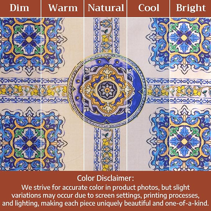 Maison d' Hermine Placemats Set of 4 Reusable 100% Combed Cotton (13"x19") | Cloth Place Mats Washable Table Mats for Kitchen Dining Party Wedding Hotel Home Restaurant Spring Summer - Sciacca