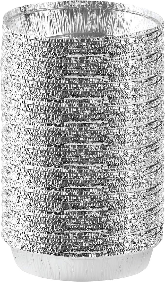 PLASTICPRO 9'' Inch Round Tin Foil Pans Disposable Aluminum Pack of 100
