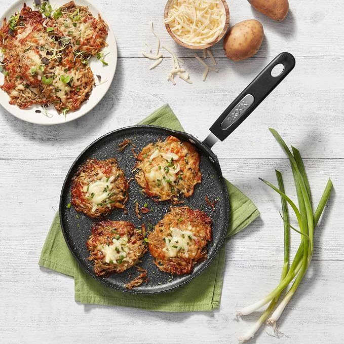 Starfrit The Rock 26cm (10") Non-Stick Multi Pan - Tawa - Durable Forged Aluminum - Oven Safe - PFOA Free - Easy to Clean - Black