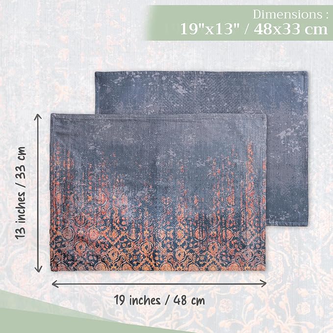 Maison d' Hermine Placemats Set of 4 Reusable 100% Cotton (13"x19") | Cloth Place Mats Washable Table Mats for Kitchen Dining Party Wedding Hotel Home Thanksgiving Christmas - Imperfection