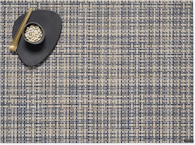 Chilewich Basketweave Placemats, Woven Rectangle Placemats Set of 4 | Reusable, Stain-Resistant, Indoor/Outdoor Tabletop Protection, Coast, 14" x 19"
