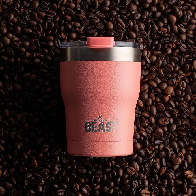 Beast 10 oz Tumbler Stainless Steel Vacuum Insulated Coffee Ice Cup Double Wall Travel Flask (Blossom Pink)