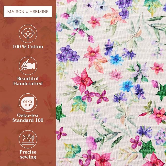 Maison d' Hermine Placemats Set of 4 Reusable 100% Cotton (13"x19") | Cloth Place Mats Washable Table Mats for Kitchen Dining Party Wedding Hotel Home Restaurant Spring Summer - Chardon