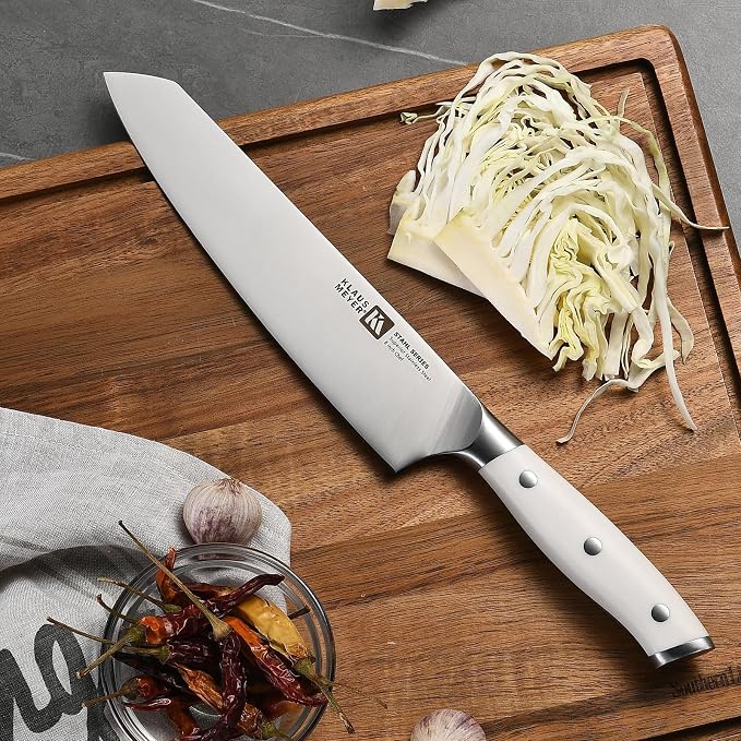 Stahl 19-Piece German Steel Kitchen Knife Block Set (White) | Premium Knife Set, Long-Lasting Sharpness, Versatile Knife Choices, Space-Saving Block, Ideal For Food Prep & Large Gathering
