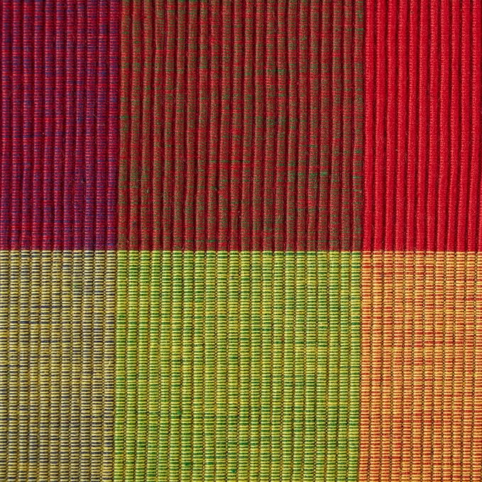 DII Basic Everyday Ribbed Tabletop 100% Cotton, Placemat Set, 13x19, Summer Check, 6 Piece