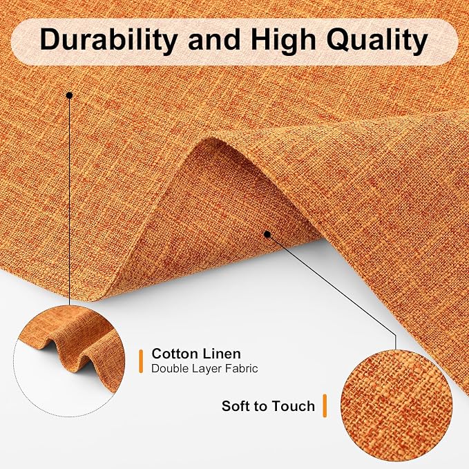 Homaxy Cloths Placemats for Dining Table Set of 6, 13" x 19", Orange | Heat Resistant, Washable, Cotton Linen Blend Table Mats, Easy to Clean Place Mats, Indoor Outdoor