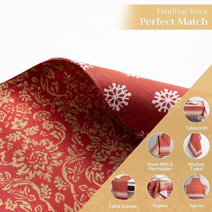 Maison d' Hermine Placemats Set of 4 Reusable 100% Cotton (13"x19") | Cloth Place Mats Washable Table Mats for Kitchen Dining Party Wedding Hotel Home Thanksgiving Christmas - Sofia